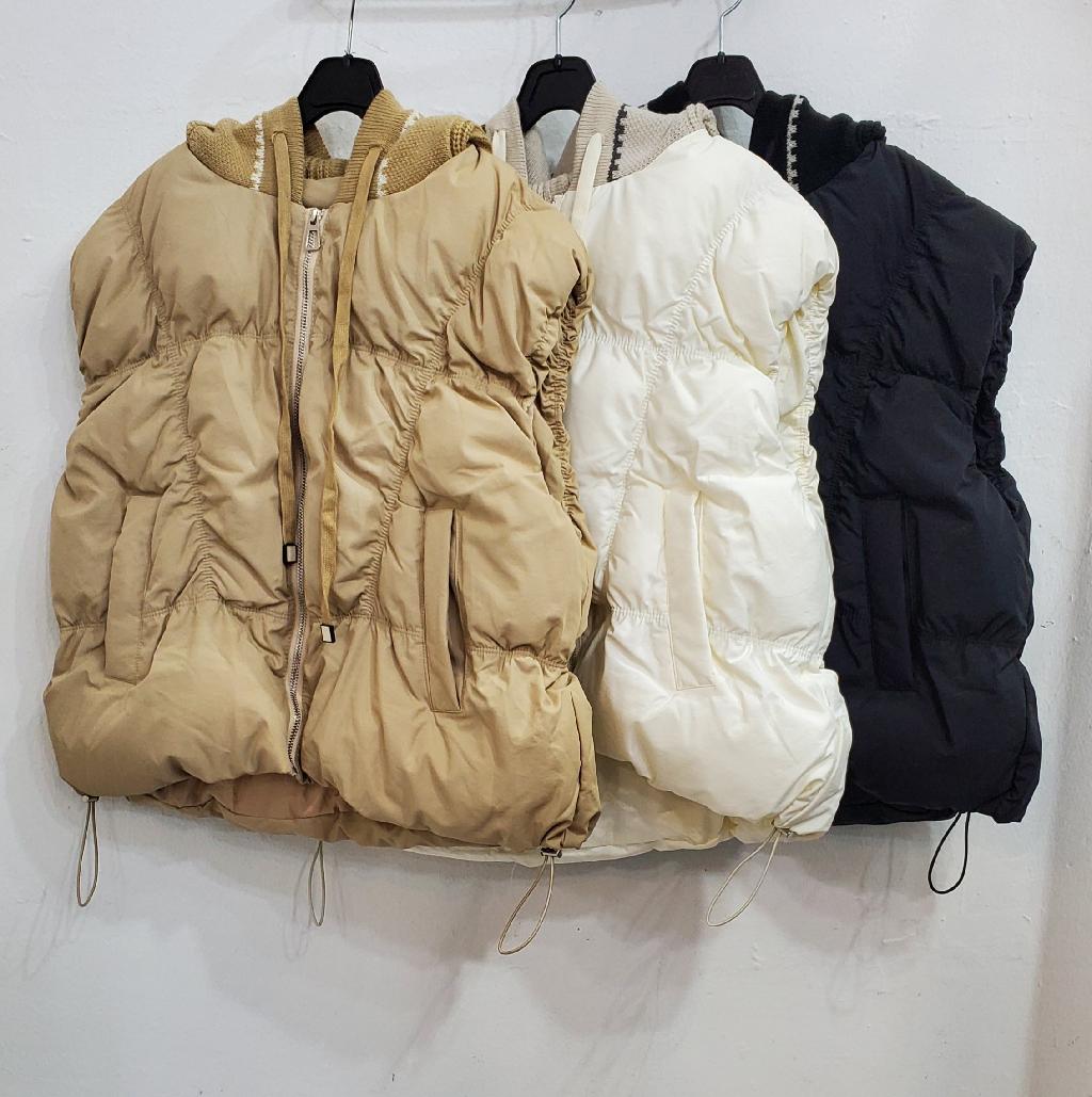 후드레터링패딩조끼