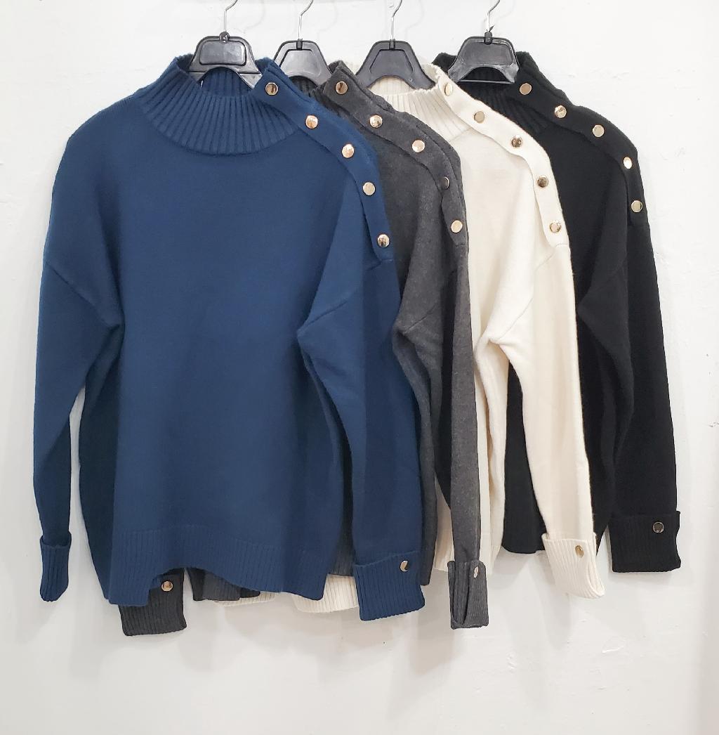 목선소매금장단추니트(히트아이템)