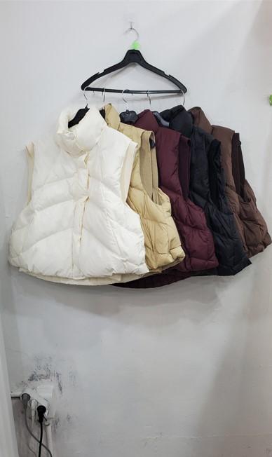 밑단누빔화이트덕패딩조끼