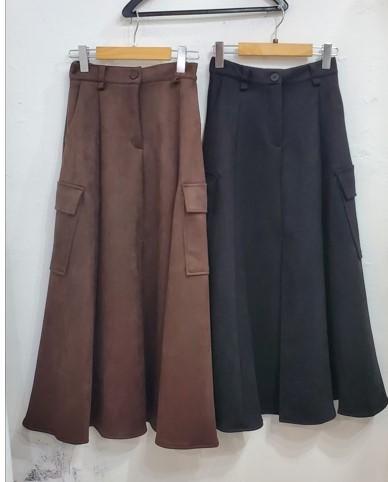 옆포켓 트임스웨이드치마