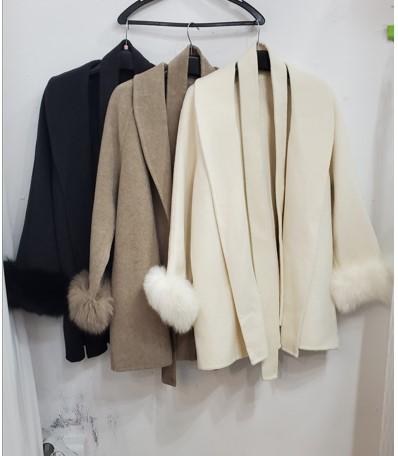 숄카라핸드메이드하프코트(리얼폭스)