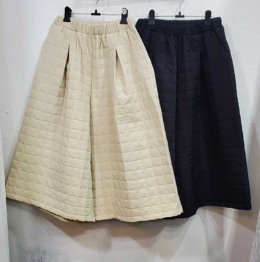 누빔맞주름치마바지