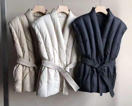 믹스오리허리쿠치패딩조끼