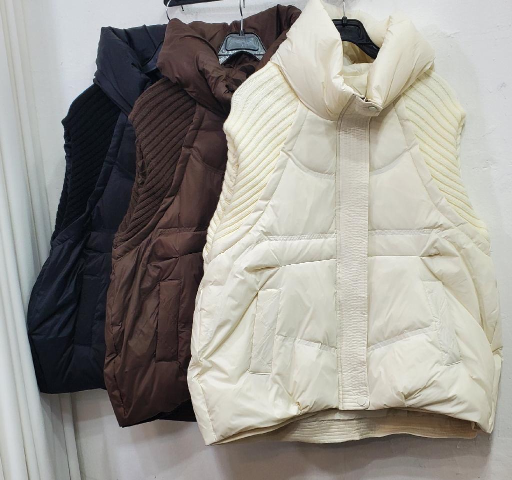 숄더니트오리털패딩후드조끼