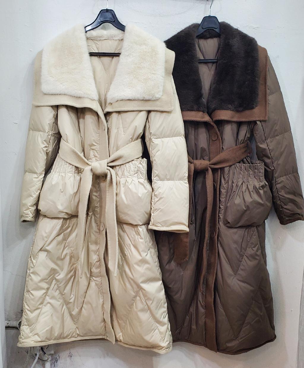 카라퍼무봉제오리털코트