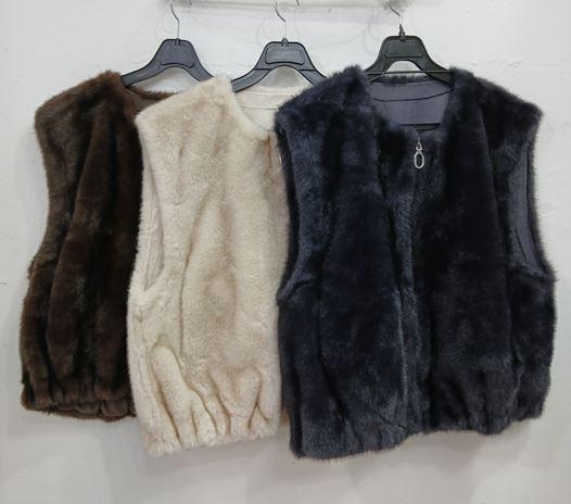 허리시보리라운드지퍼밍크조끼