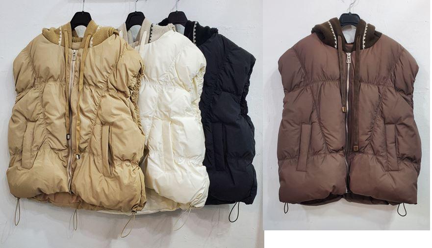 후드레터링패딩조끼