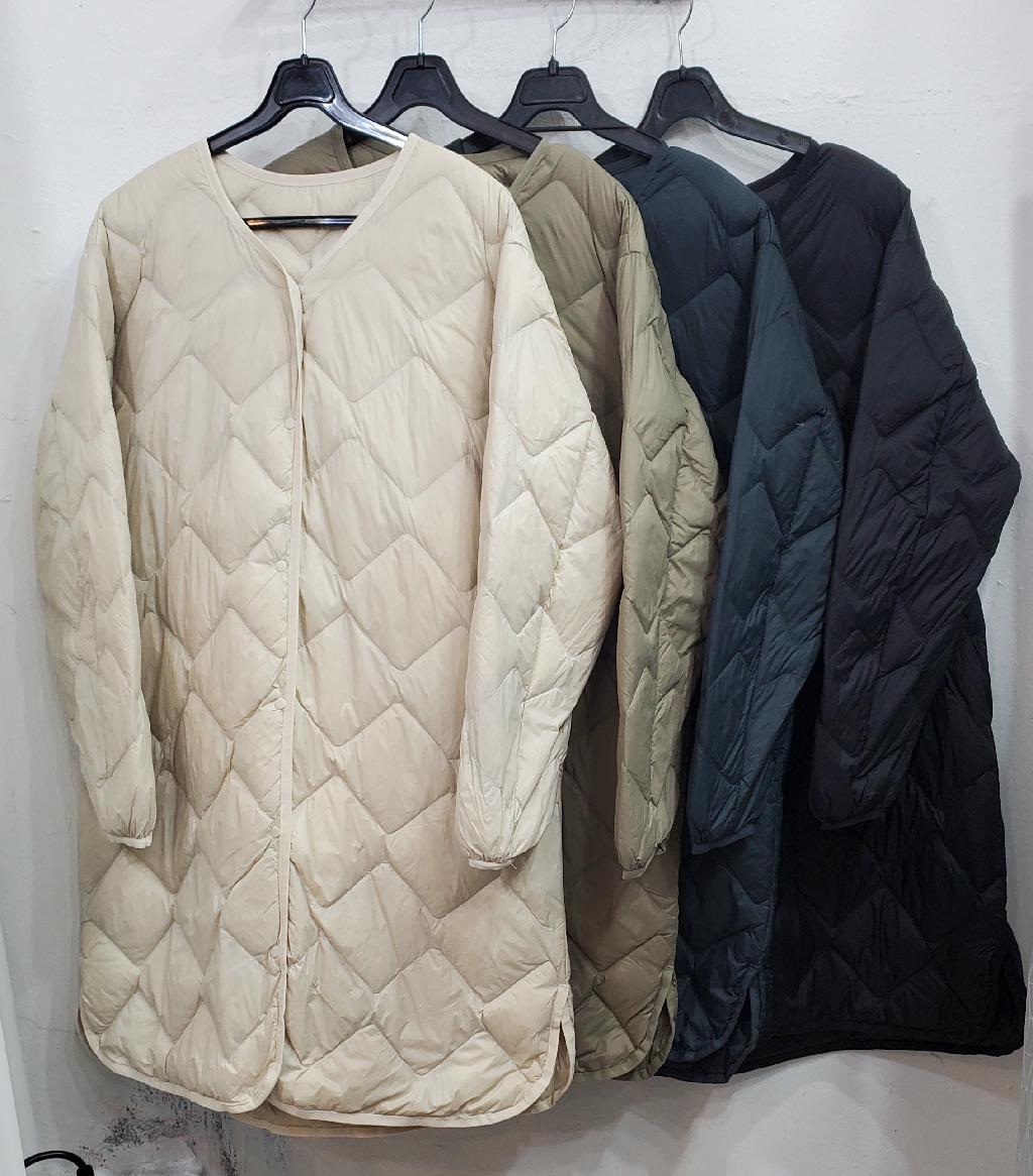 큰물결브이경량롱패딩