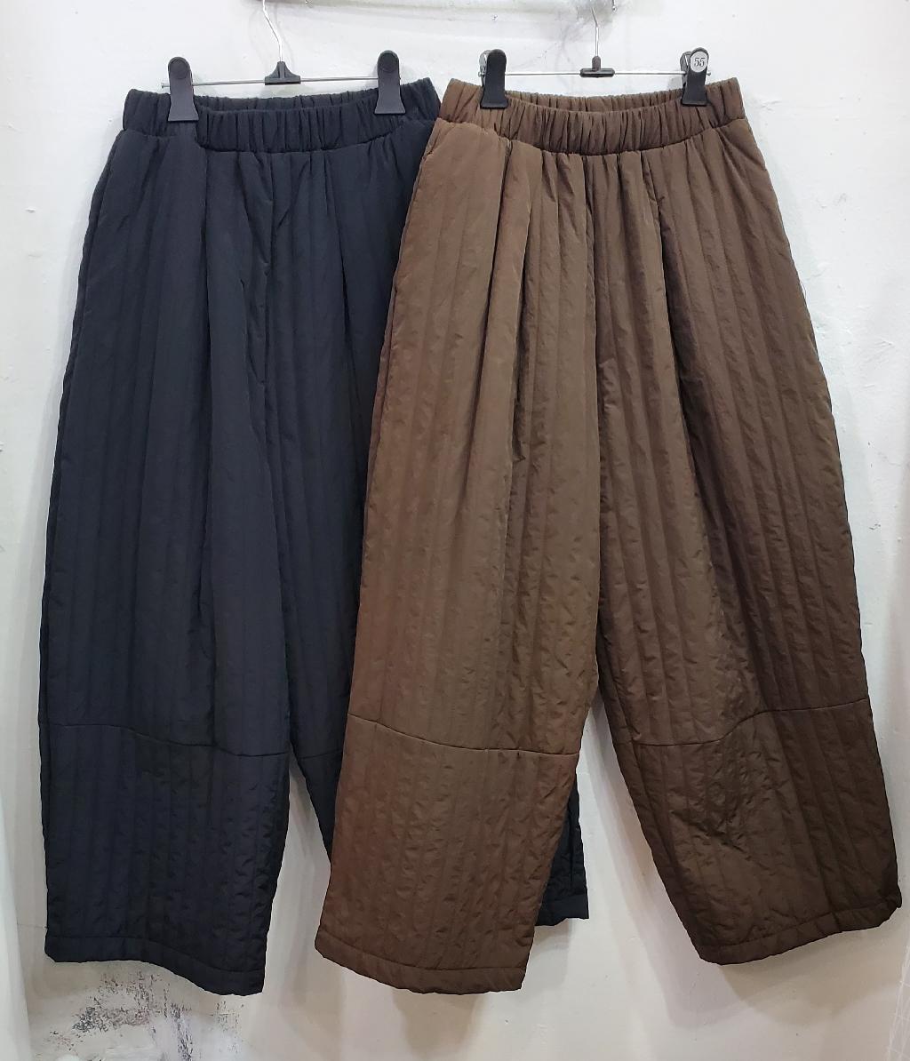 맞주름9부패딩바지