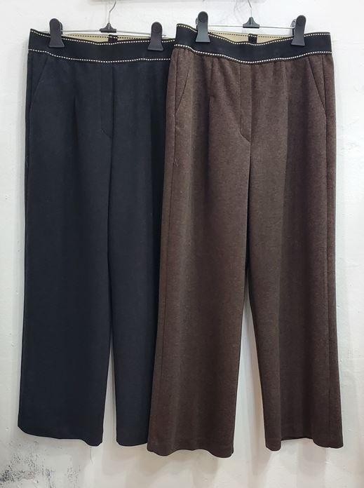 스티치핀탁밴딩바지