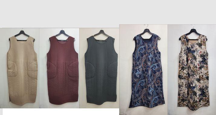 누빔주름원피스