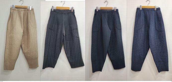 컬러누빔주름바지