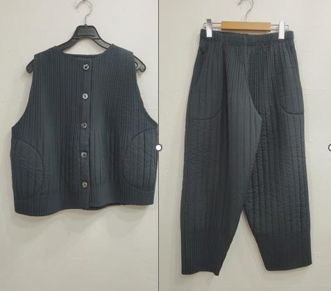 컬러누빔주름바지셋업