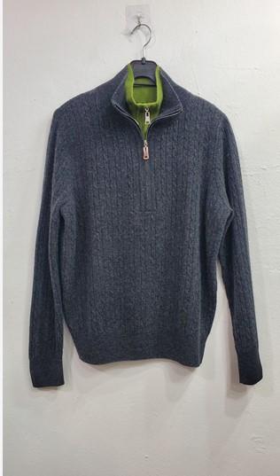 이중터들넥집업꽈배기니트(울캐시)