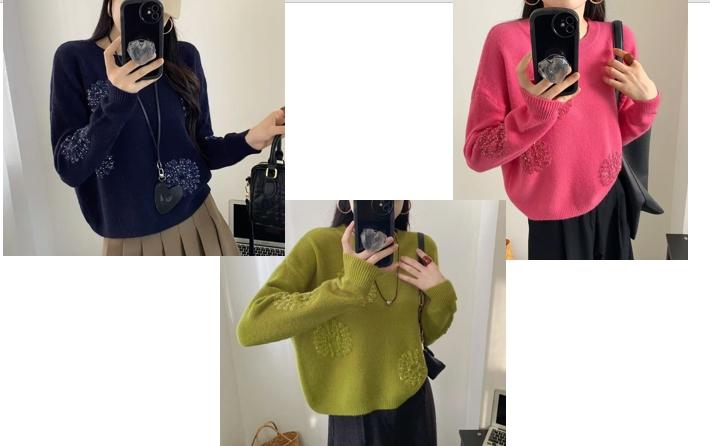 행운스팽글꽃니트