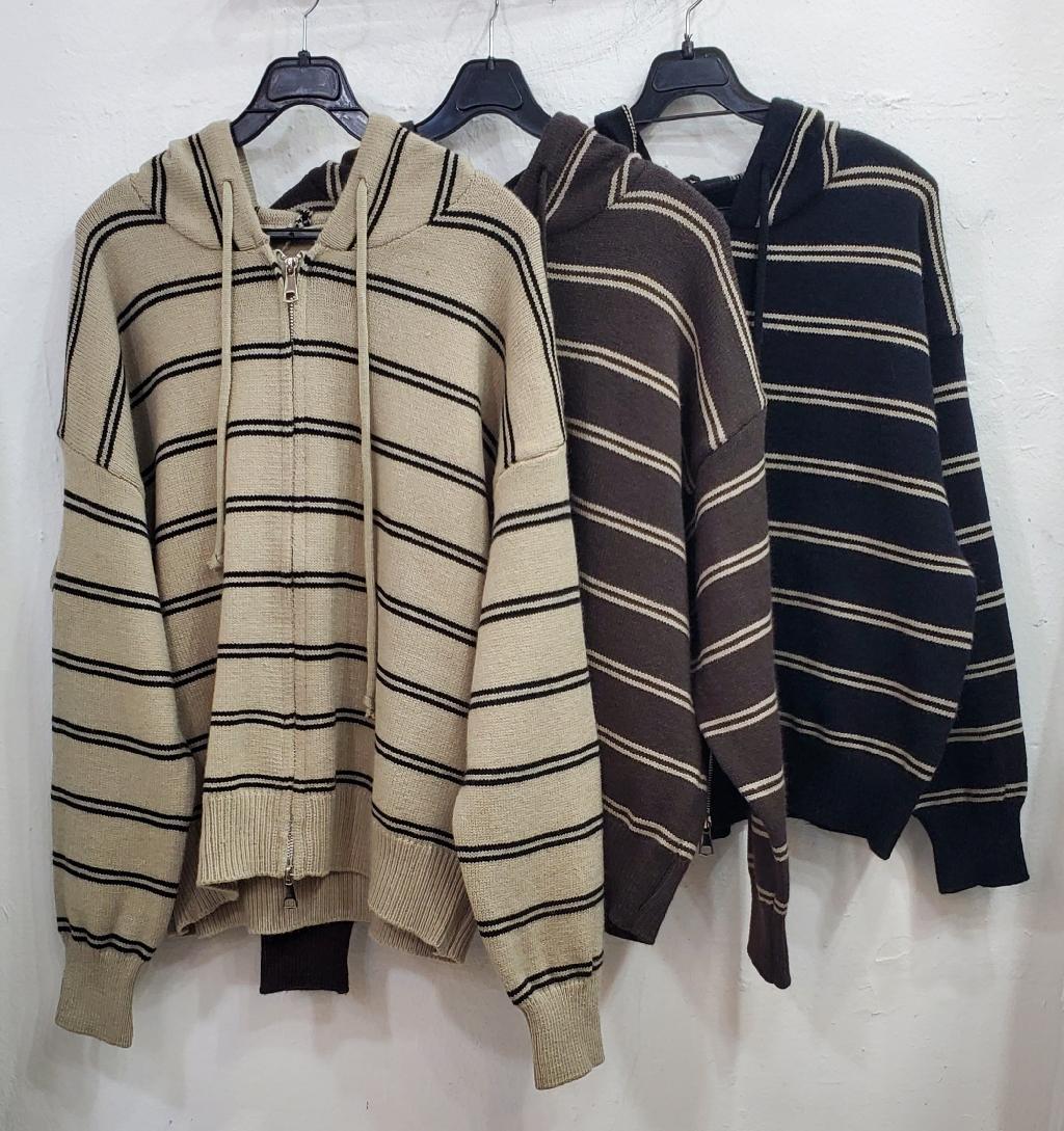 단가라두줄후드집업자켓