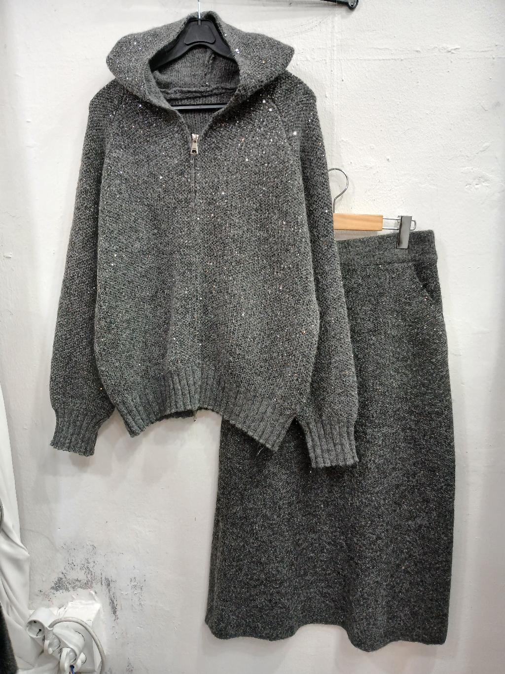 후드메탈락집업치마셋트