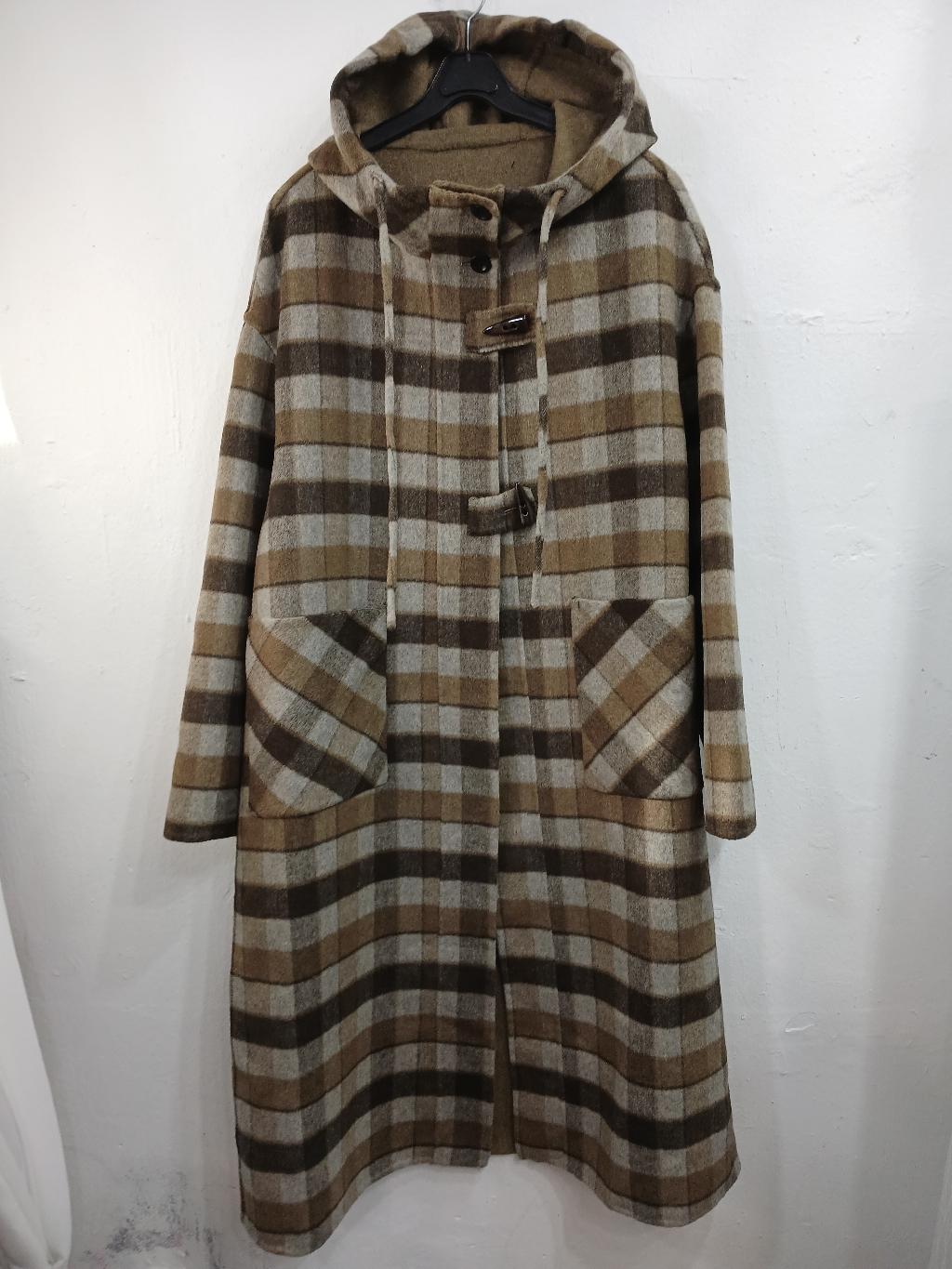 체크후디핸드메이드코트