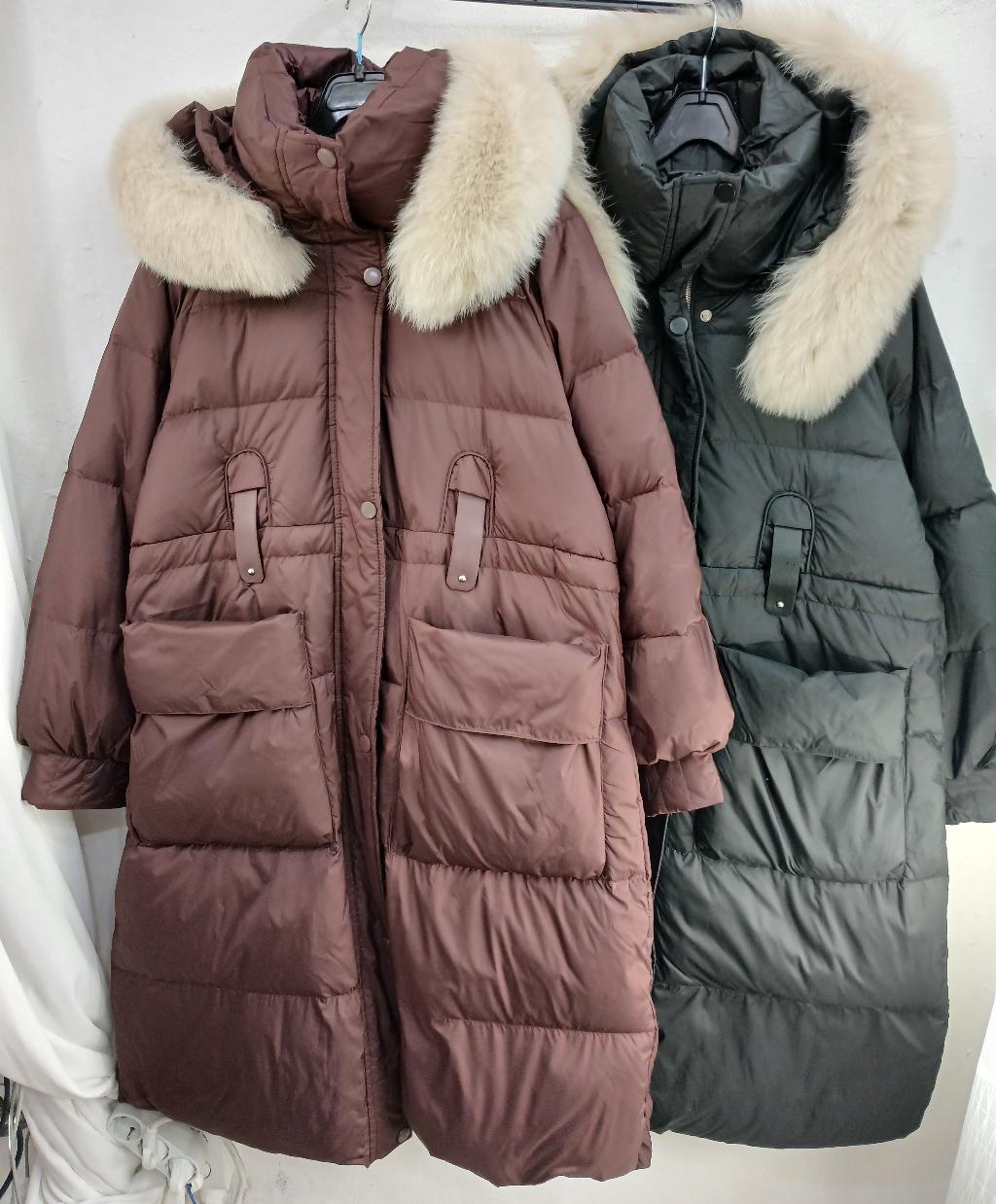 폭스후드롱다운점퍼