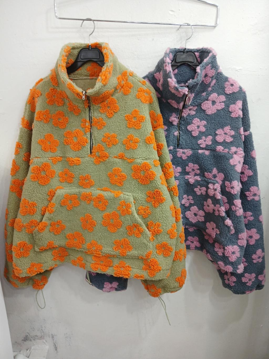 후리스반집업맨투맨플라워