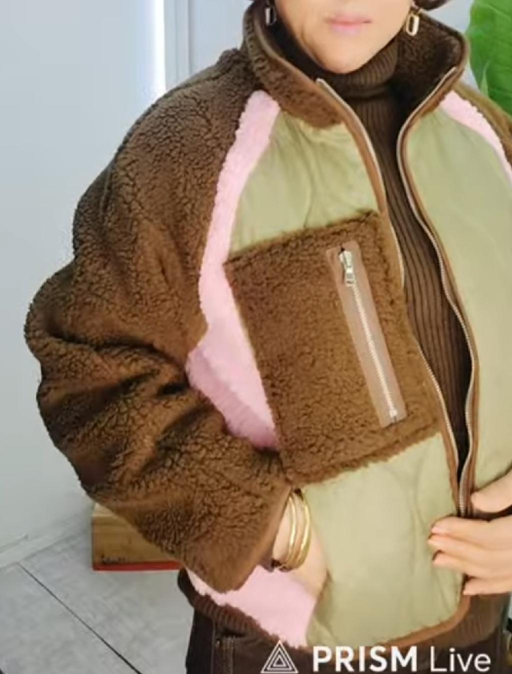 퀼팅뽀글핑크라인점퍼(국내)