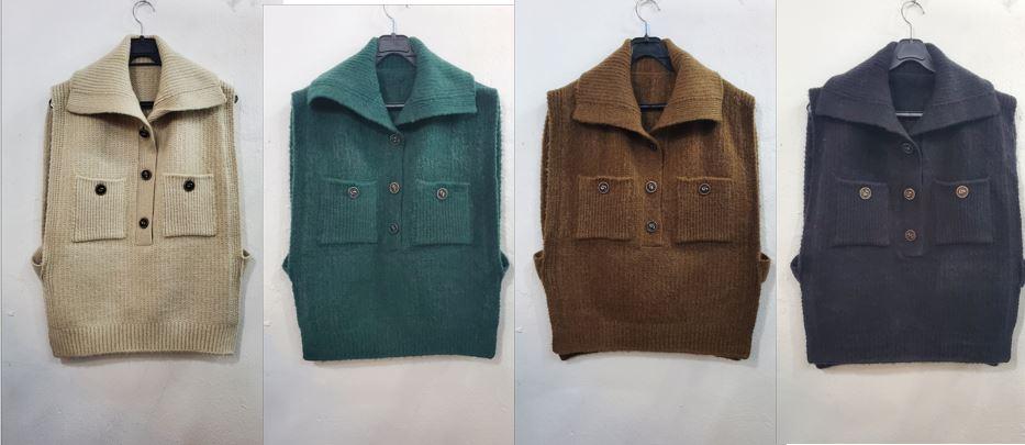 카라투포켓옆비조단추조끼