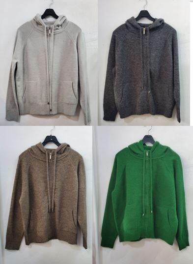 양포켓후드지퍼니트가디건