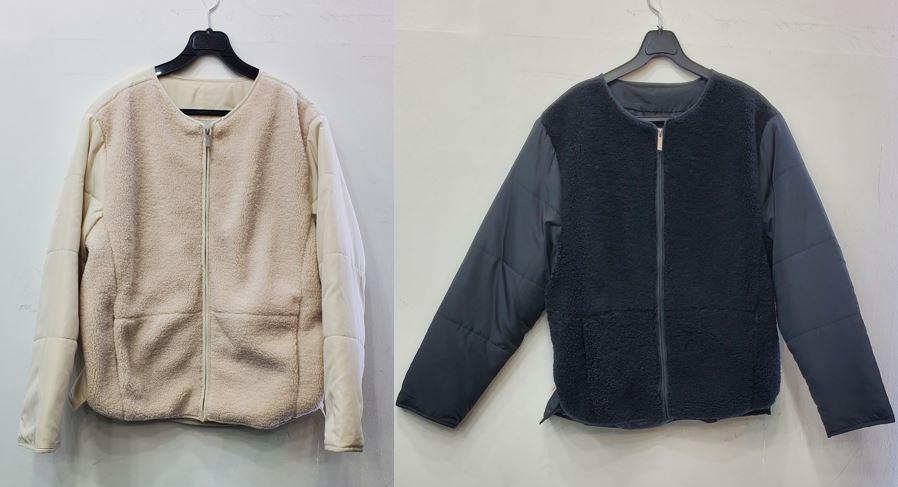 뒷허리스트링뽀글집업패딩