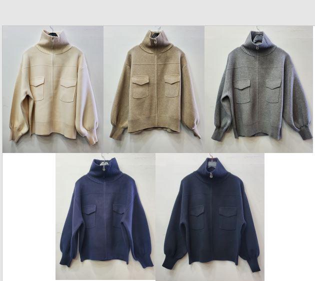 골지목투포켓집업니트자켓