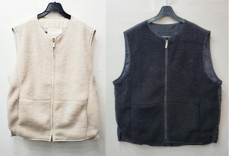 뒷허리스트링뽀글집업조끼