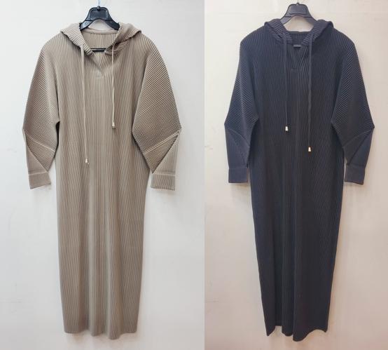 주름후드원피스