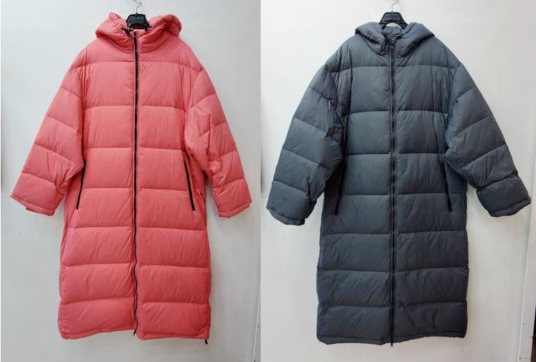 심플무지롱집업덕다운후드패딩