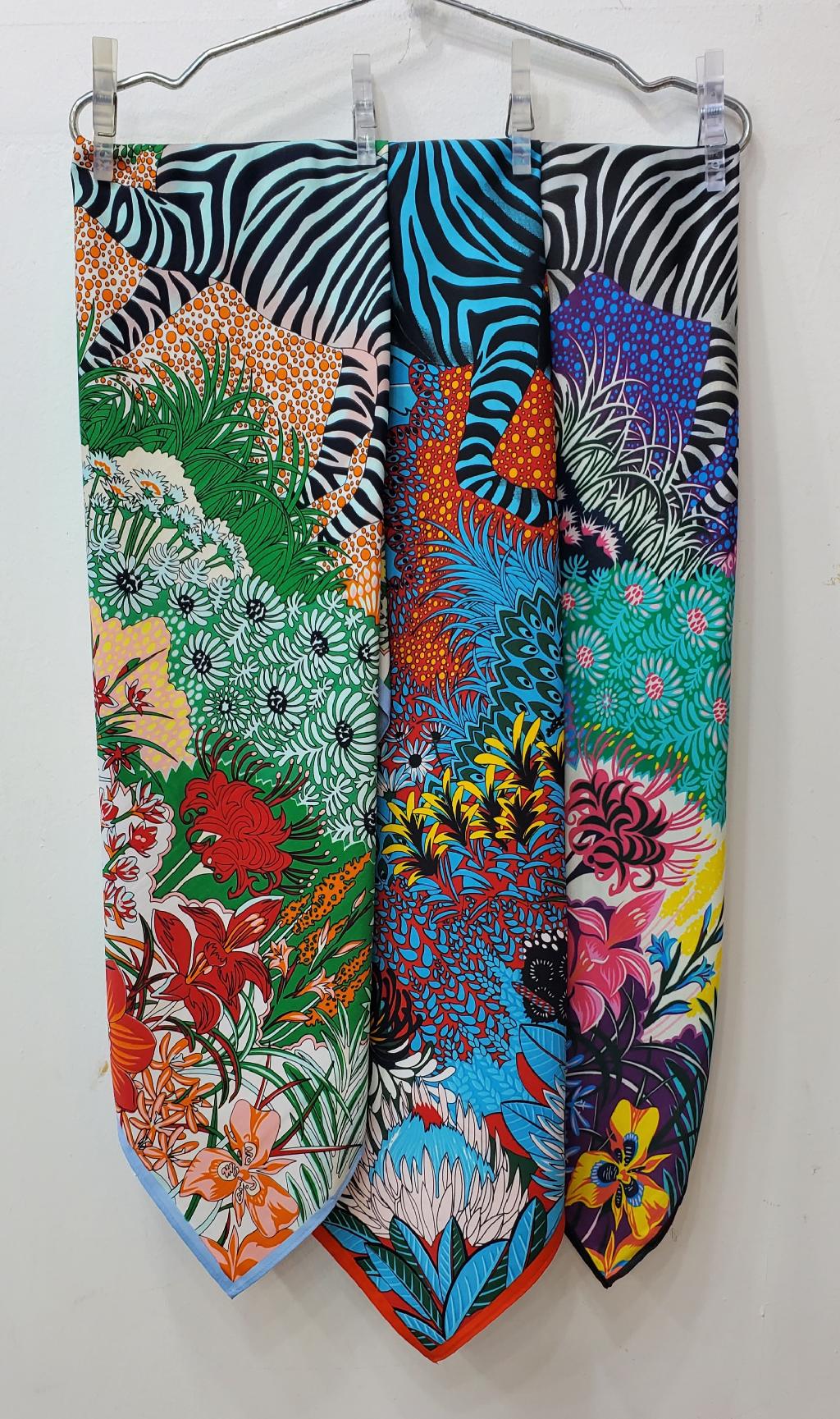 지브라꽃스카프(80X80 실크100