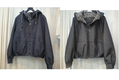 페이즐배색청볼륨점퍼