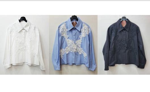 레이스패치셔츠(케미컬자수)