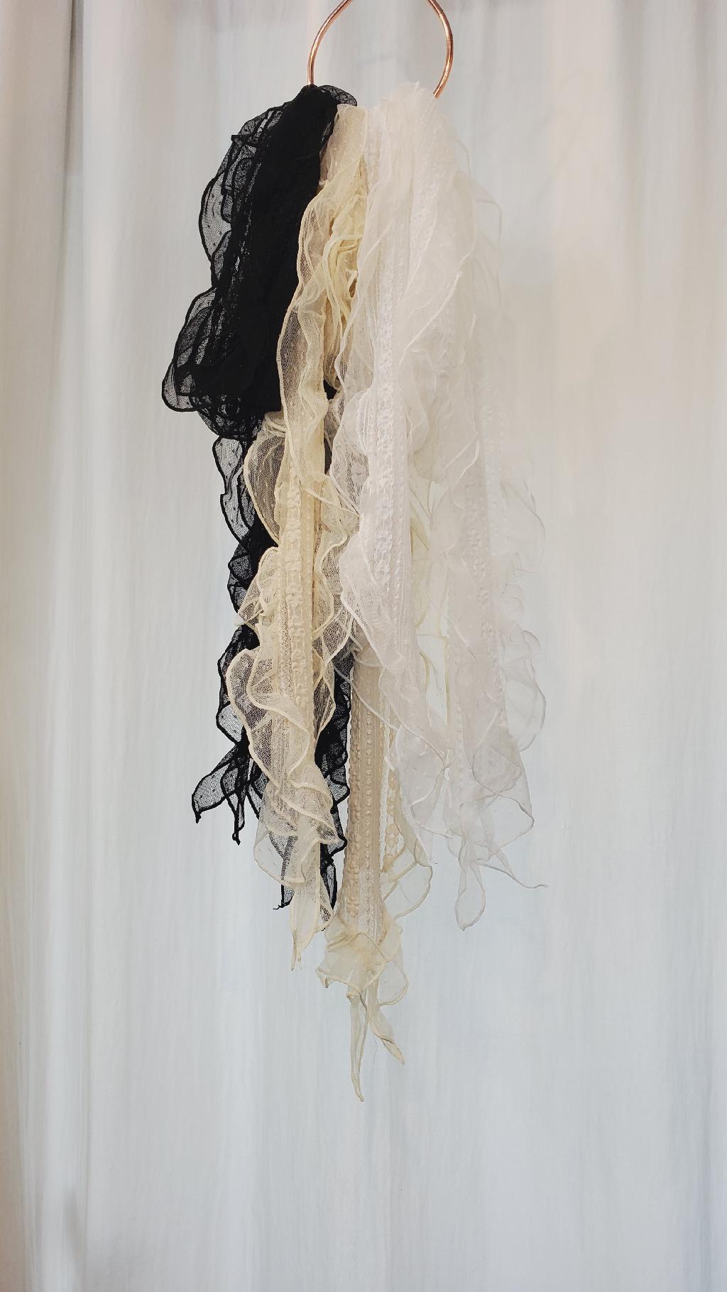 꽃이중레이스스카프