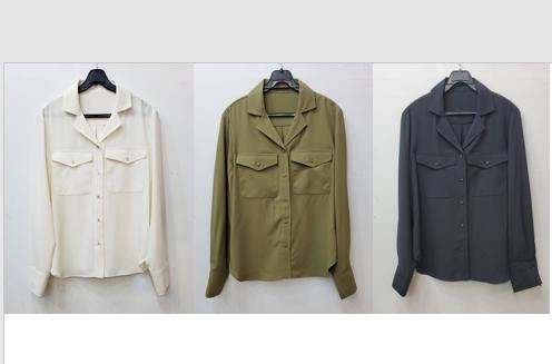 싸개단추포켓블라우스