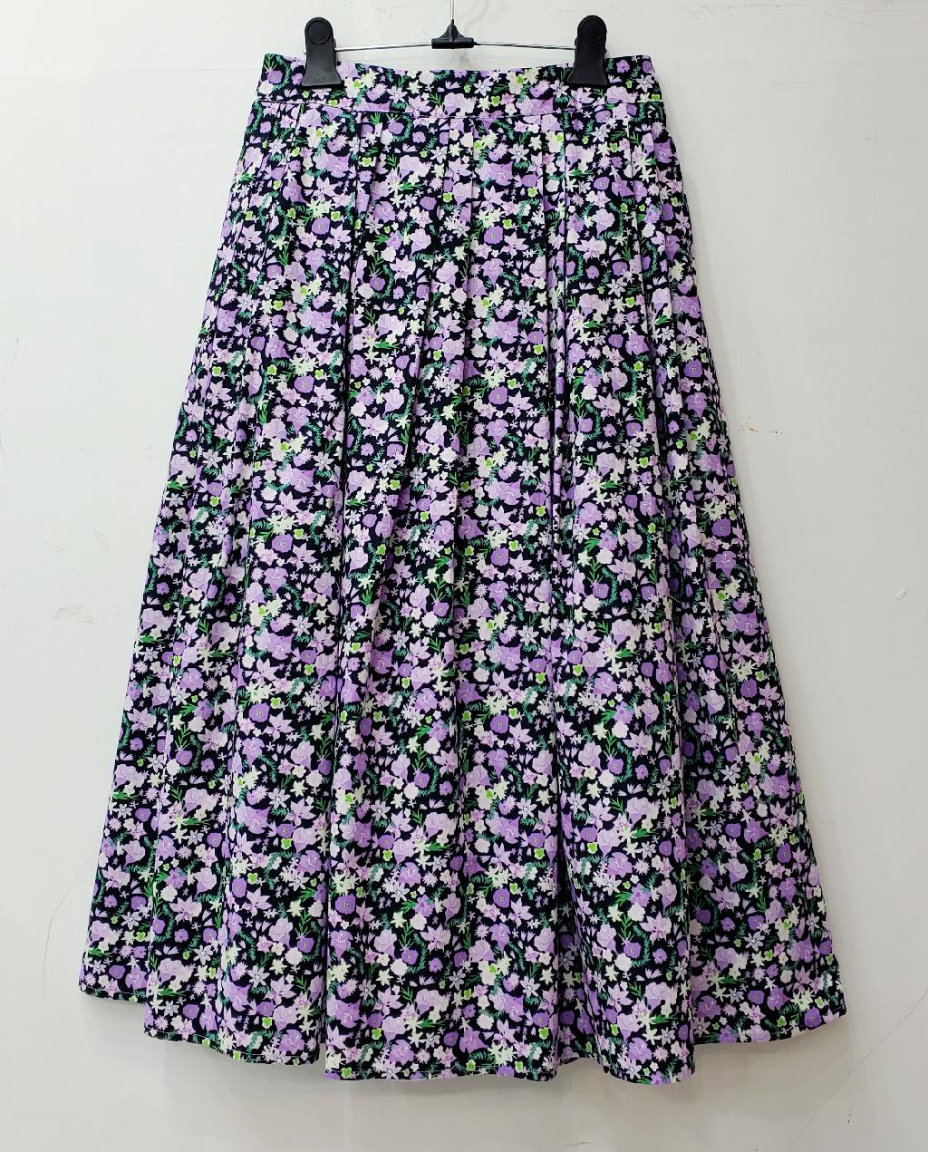 보라꽃플레어치마