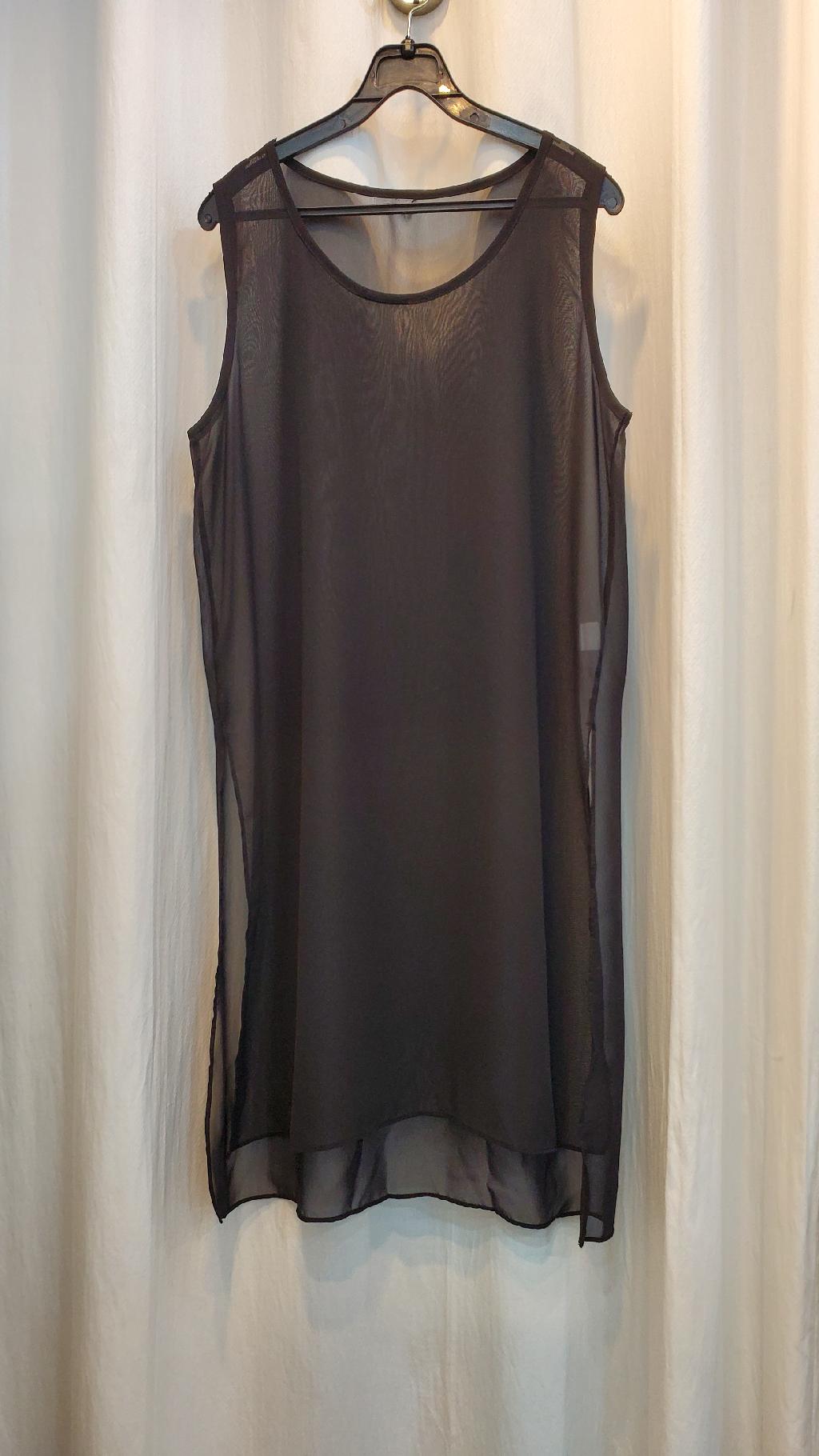 무지쉬폰롱조끼겸원피스(블랙)