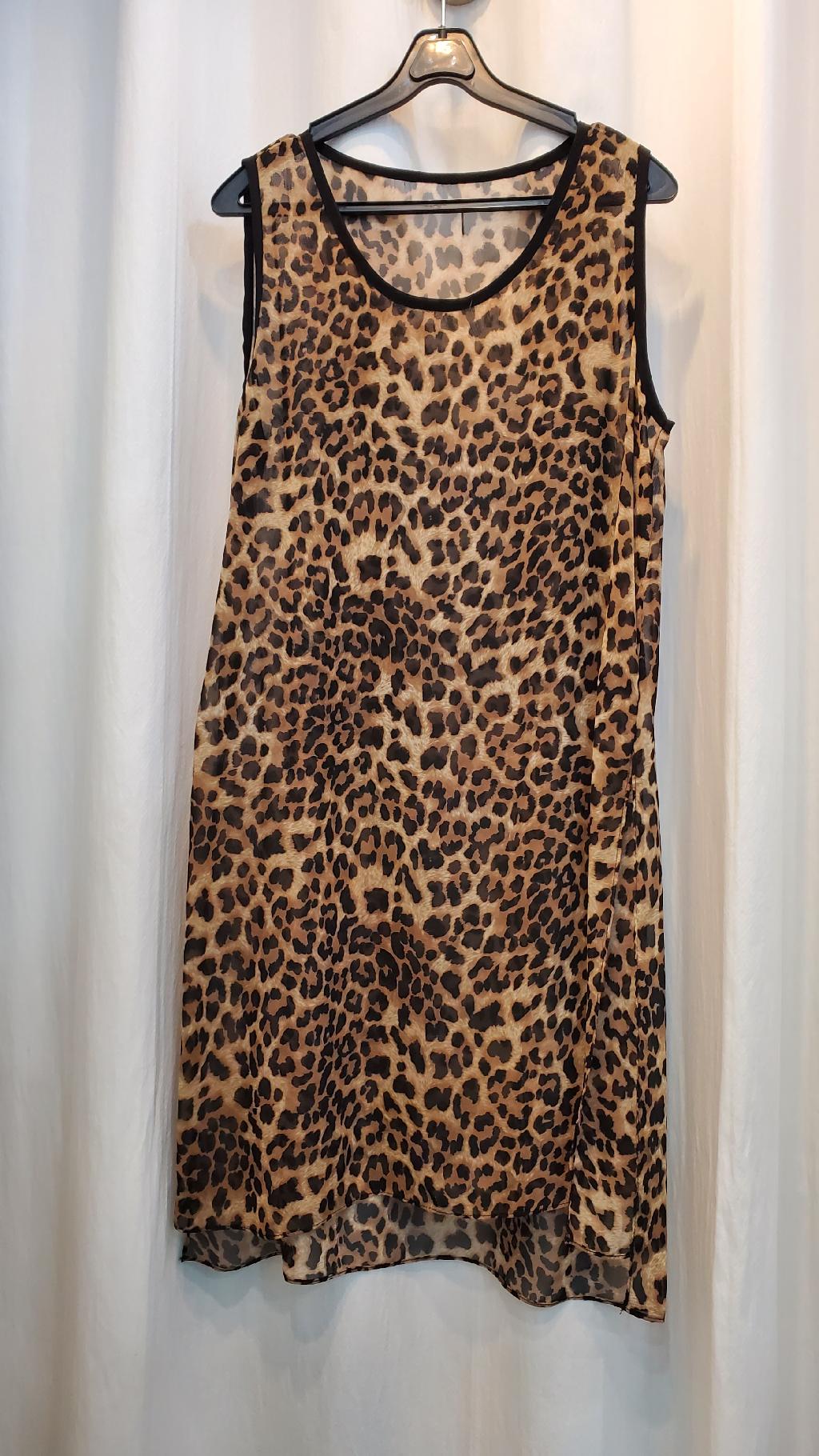 호피쉬폰롱조끼겸원피스