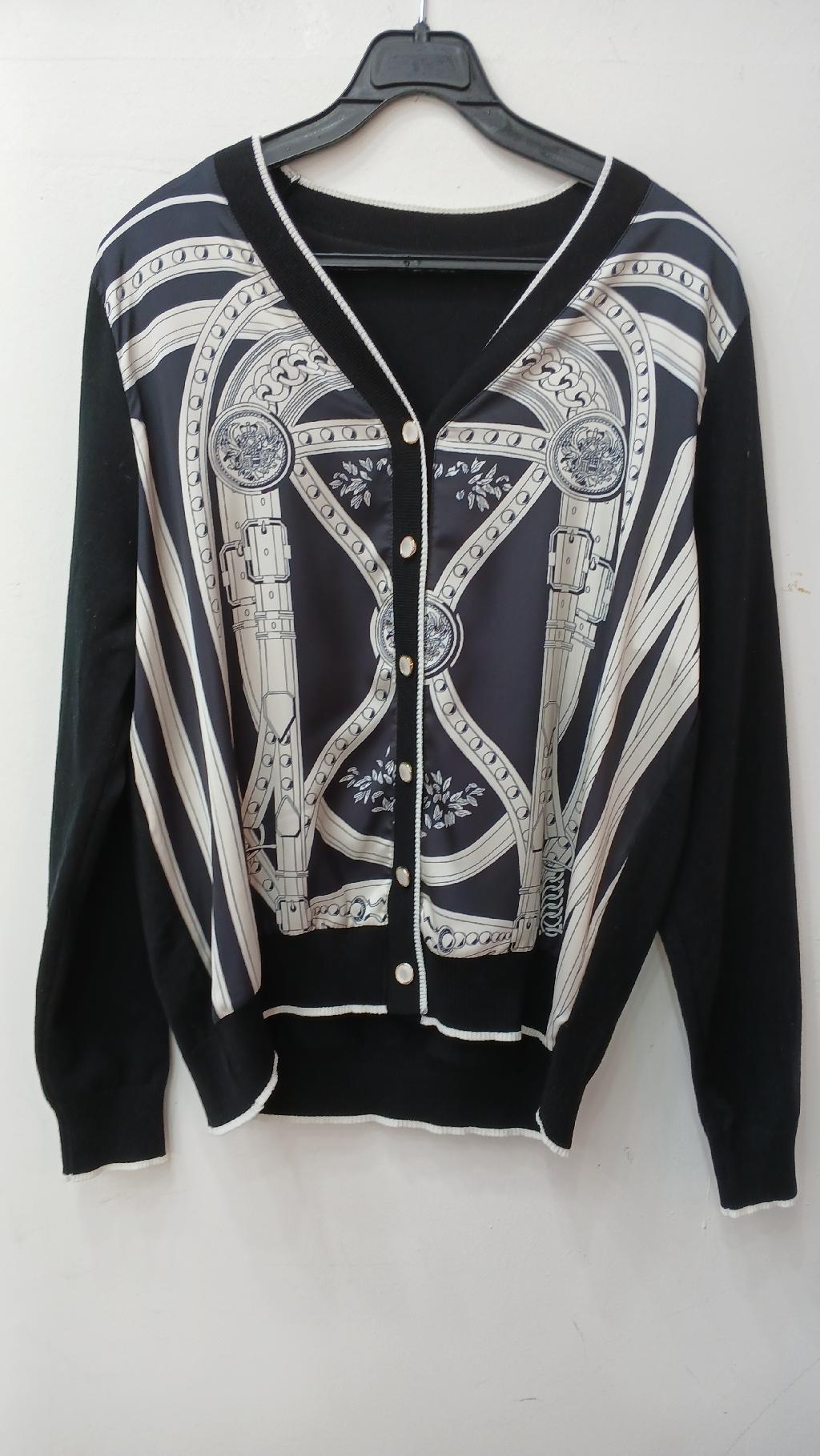 스카프배색가디건