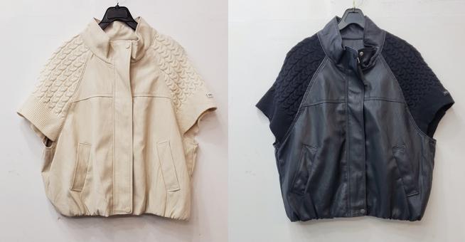 꽈배기니트소매레자자켓