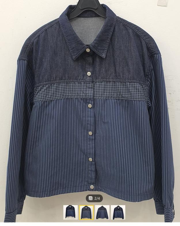 데님st배색셔자켓 (F)