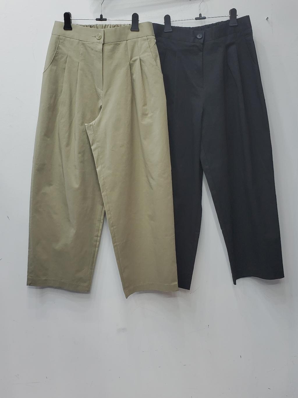 면주름핀턱바지